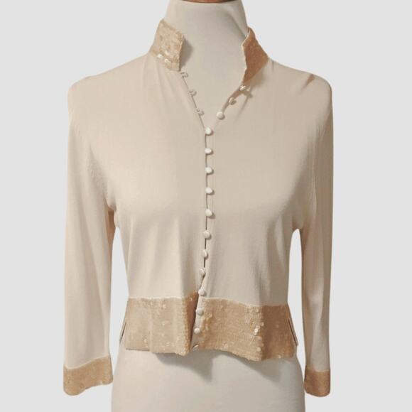 Vintage 1990 Elegant Sequined Sweater by T.L Wood Australia, Sz 4. Worn 1x,Gorg! - Picture 1 of 8